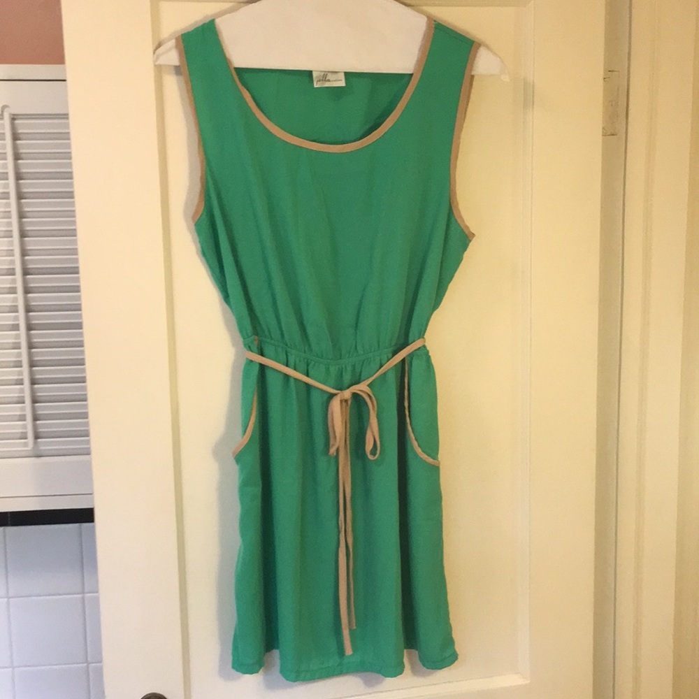 Jella couture green and beige dress